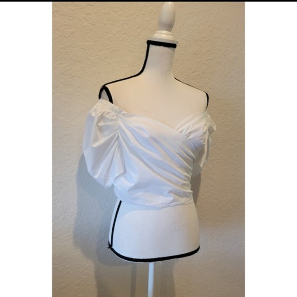 White Off The Shoulder Wrap Crop Top